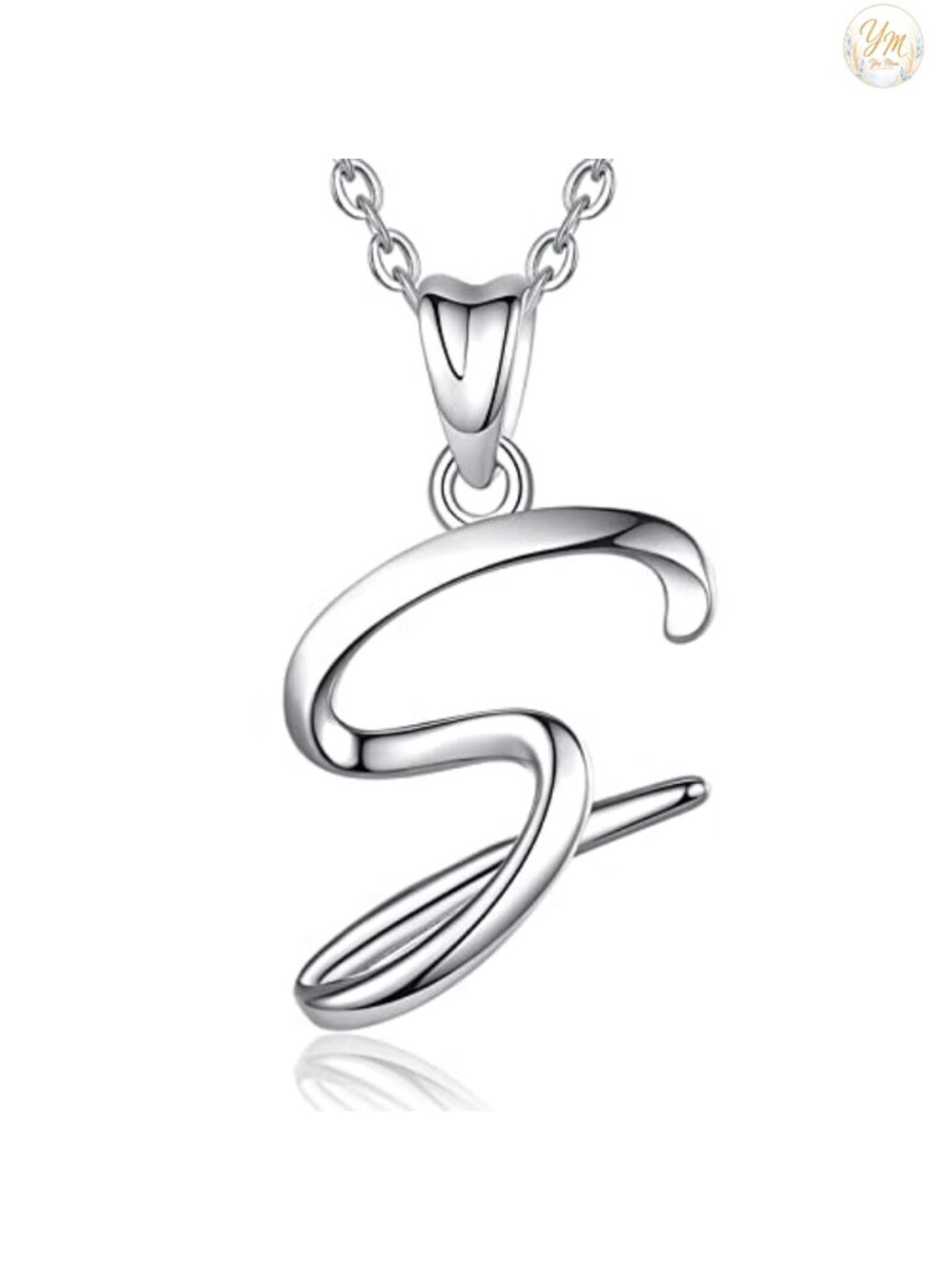Sterling Silver Initial Necklace 18" Chain Letter Pendant Gift for Her